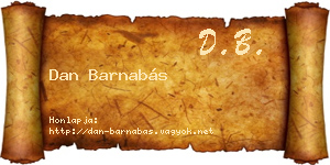 Dan Barnabás névjegykártya